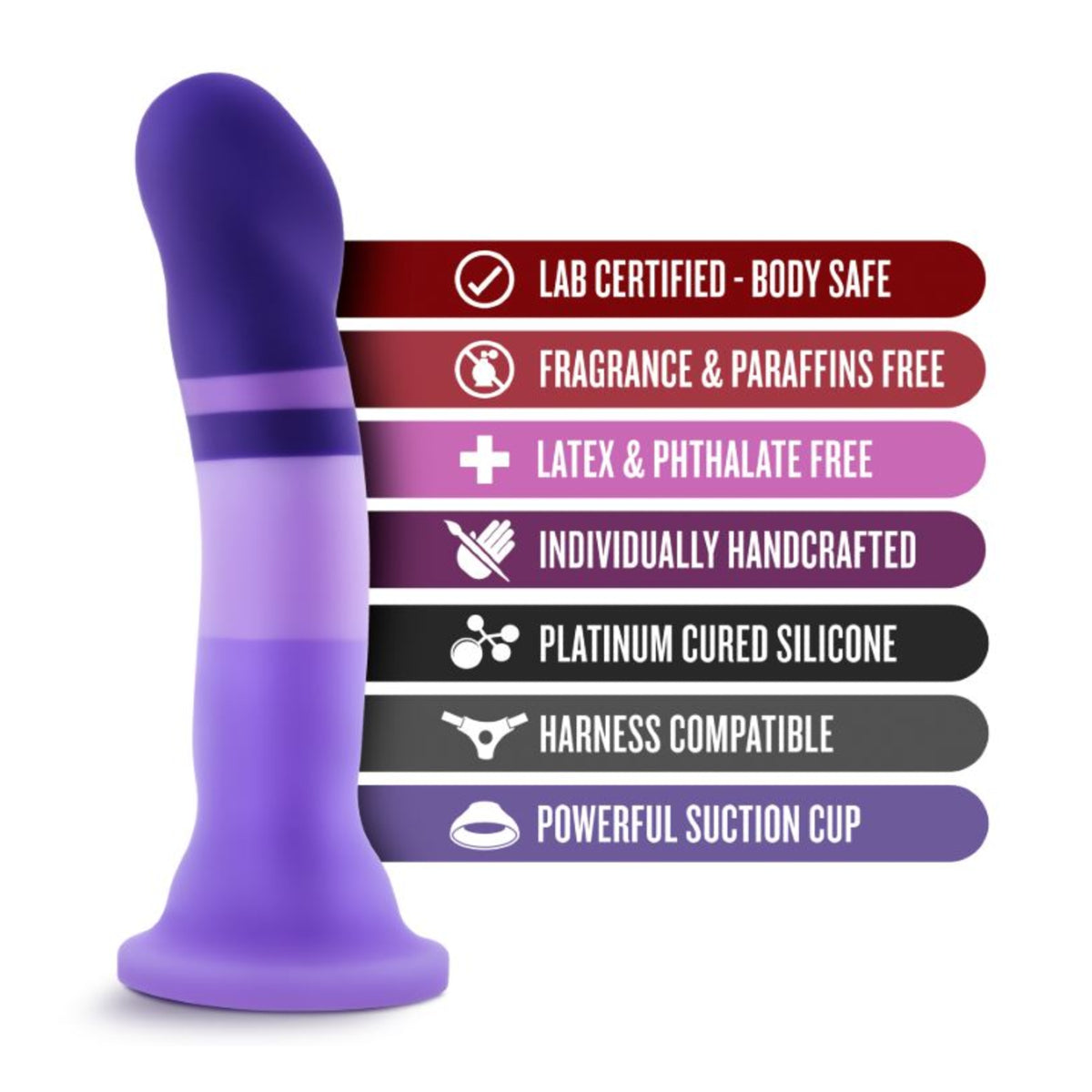 Blush Avant D2 Purple Rain Multi Color Dildo