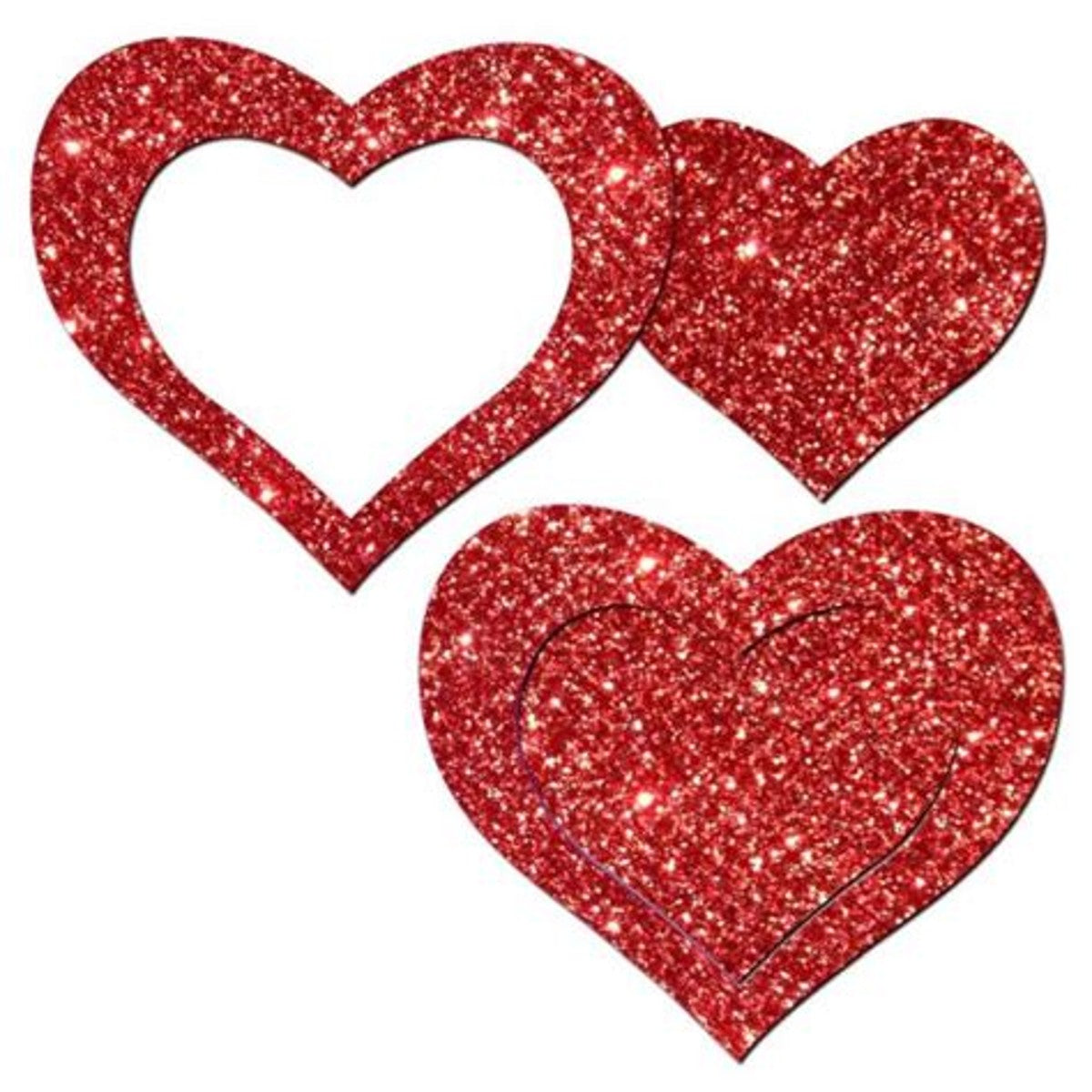 Pastease Glitter Peek A Boob Red Heart Nipple Pasties