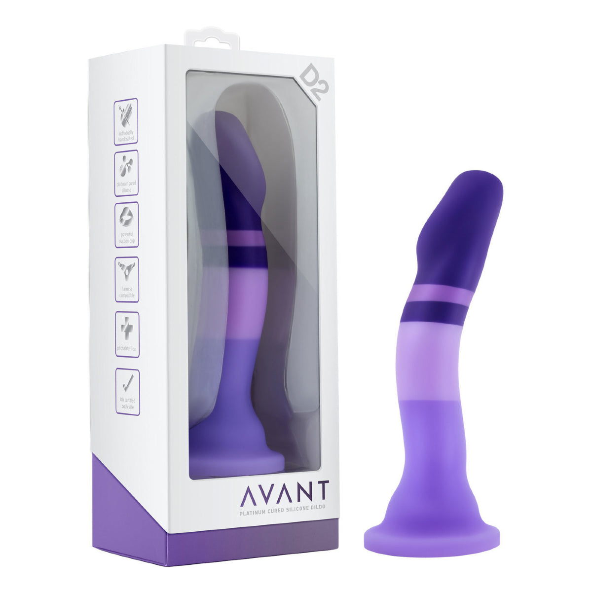 Blush Avant D2 Purple Rain Multi Color Dildo