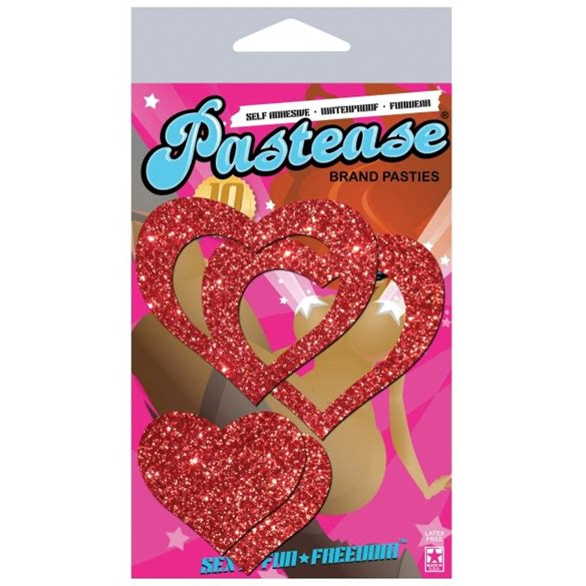 Pastease Glitter Peek A Boob Red Heart Nipple Pasties