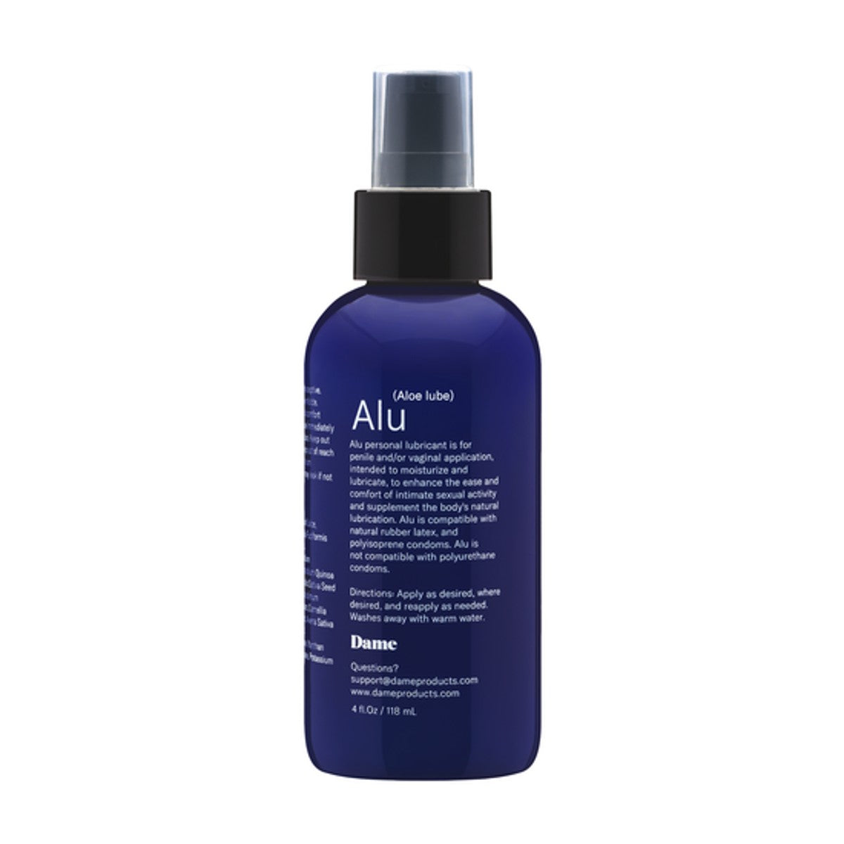 Dame&rsquo;s Alu aloe-based lube promotes skin elasticity, reduces inflammation, and rejuvenates your body&rsquo;s natural moisturizing properties.