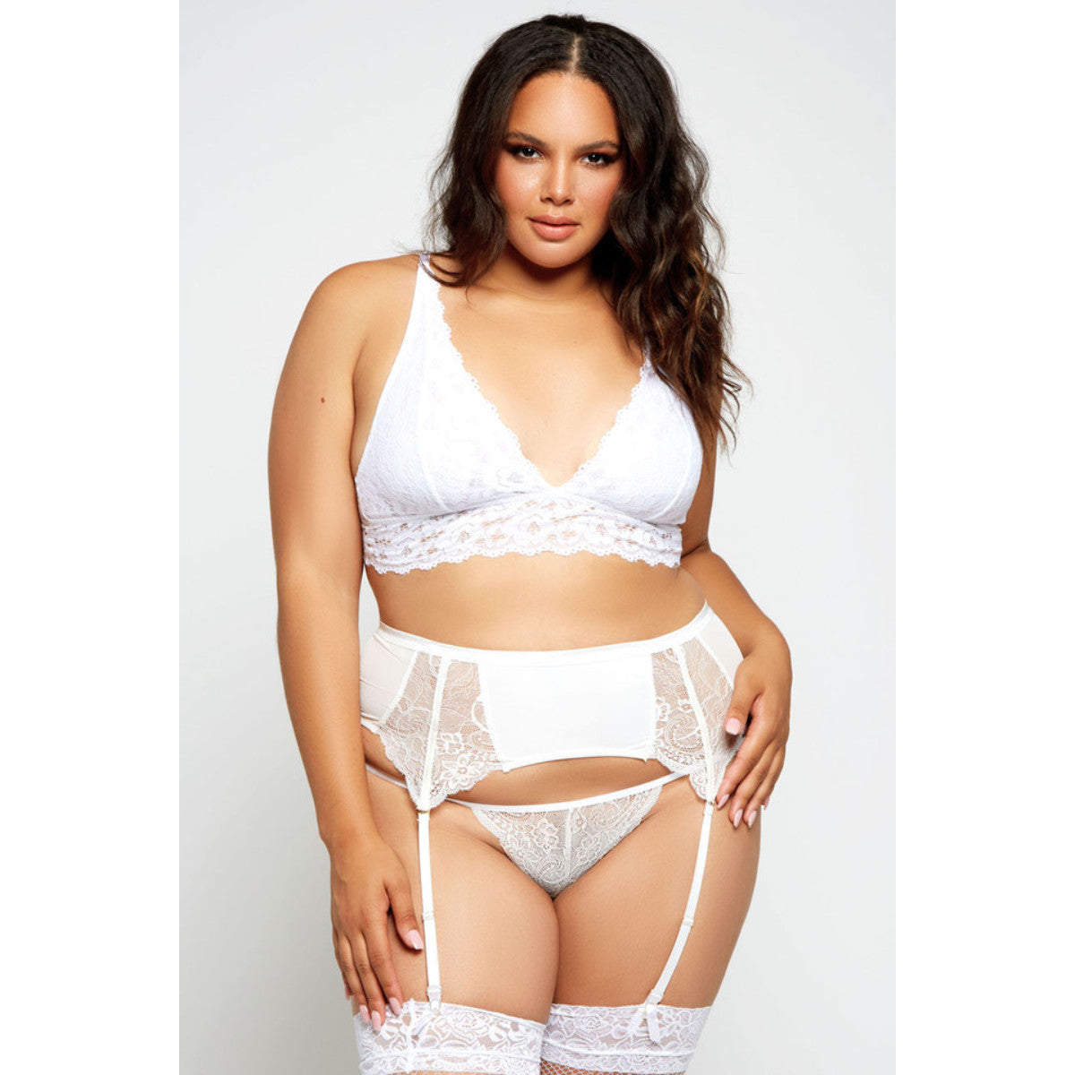 iCollection Lace / Mesh Garter Belt