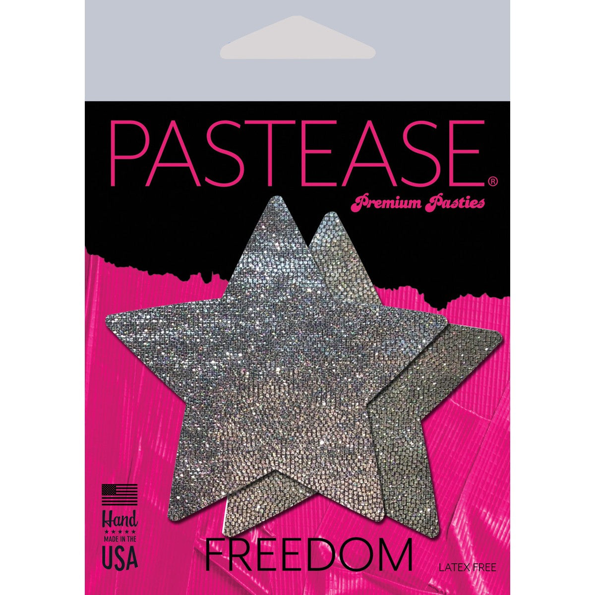 Pastease Glitter Rockstar Silver Star Nipple Pasties