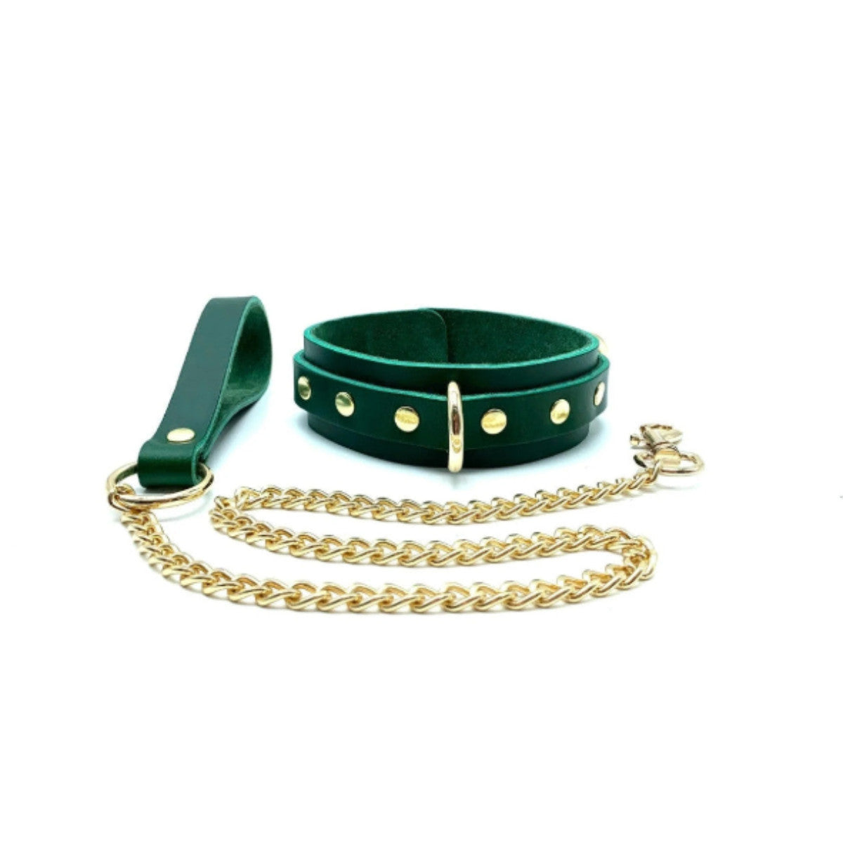 SHAG Leather Collar & Chain Leash Set