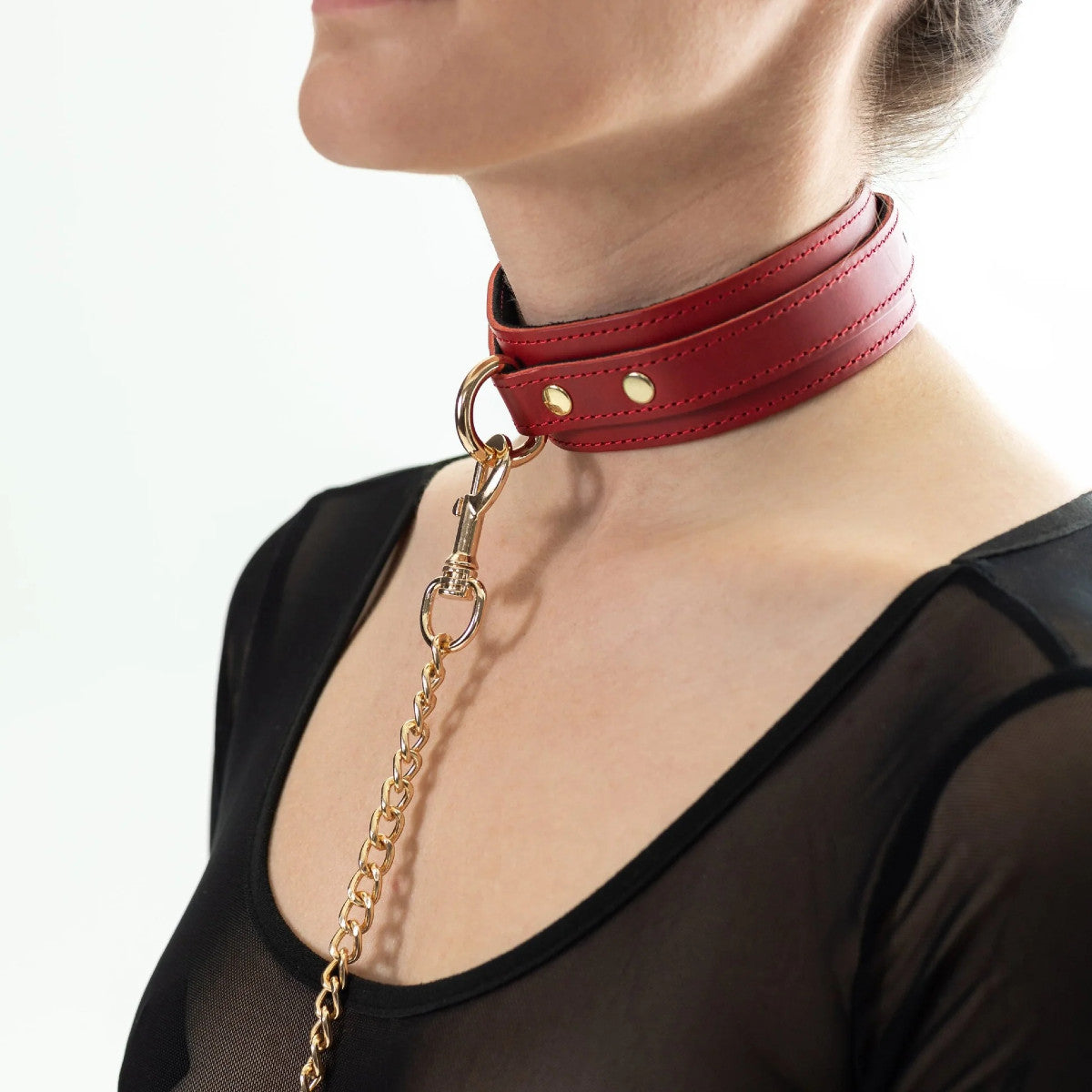 SHAG Leather Collar & Chain Leash Set