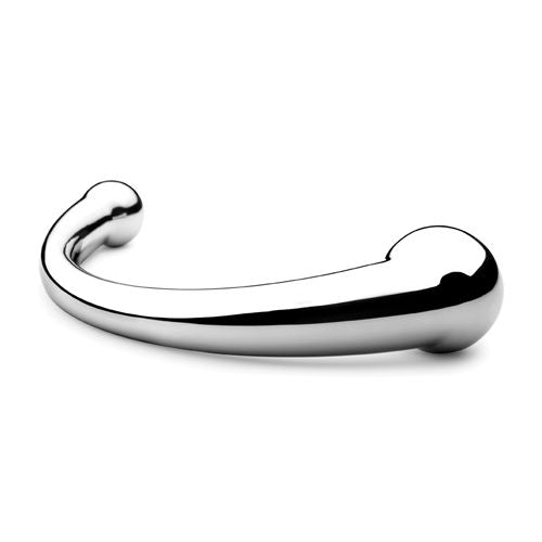This elegantly curved, double ended, stainless steel wand has a choice of two sizes of bulbous heads for the ultimate in g-spot or p-spot stimulation.