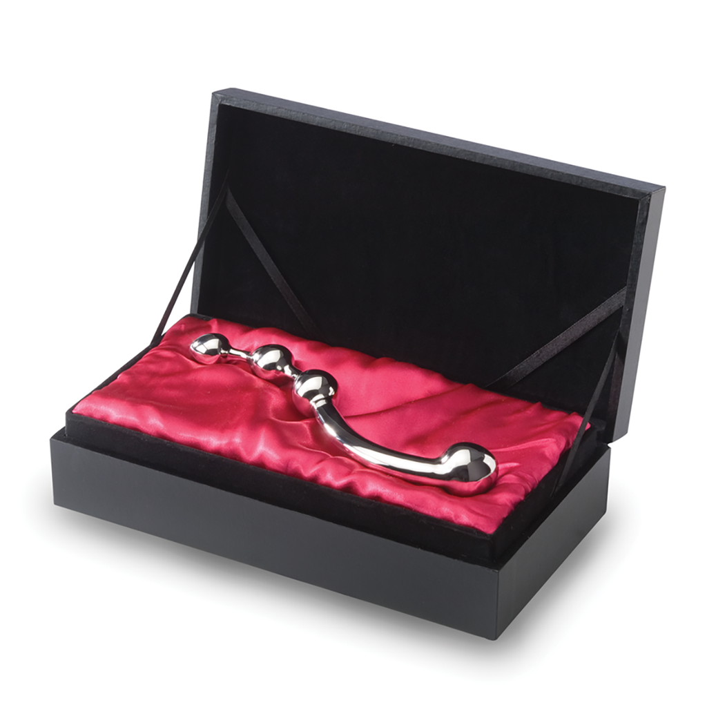 This double ended stainless steel wand offers a choice of smooth or beaded stimulation for your g-spot or p-spot. We just love options.