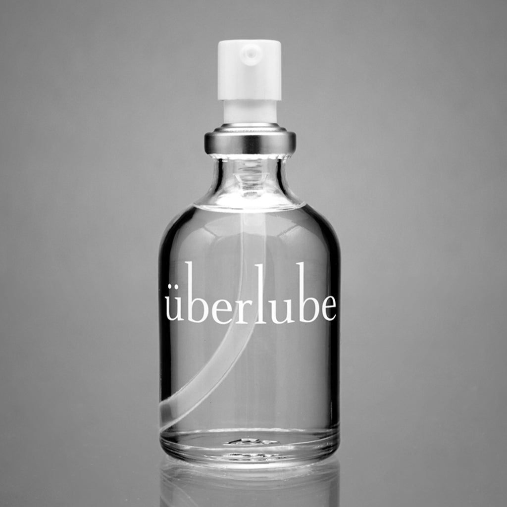 One of our house faves, Uberlube is a super thin, premium silicone lube that comes in an elegant glass pump bottle.