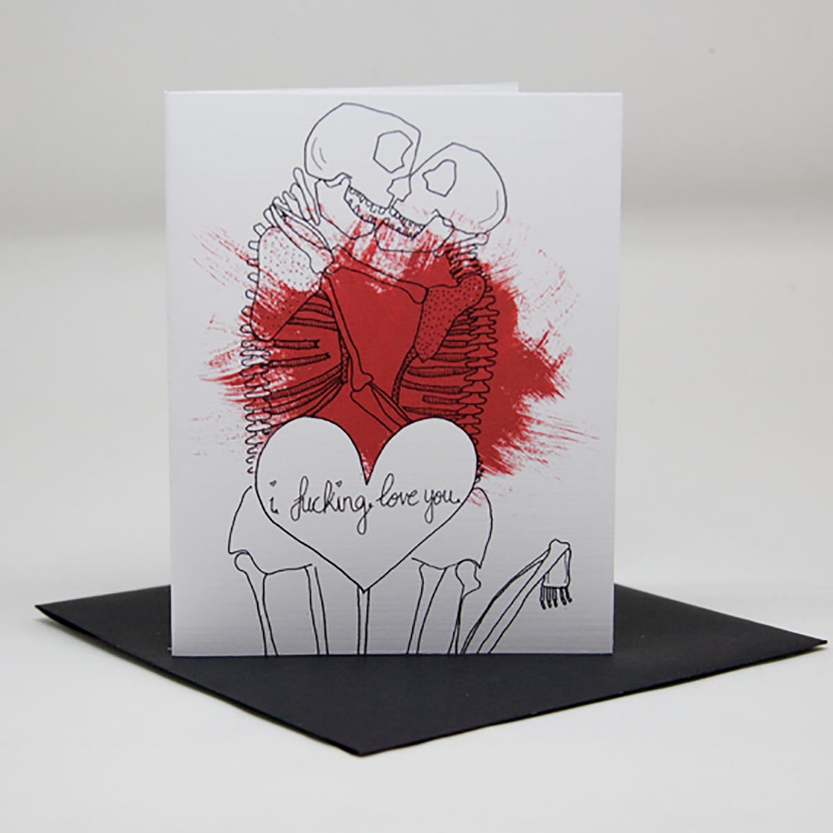 Spooksvilla Greeting Card Skeleton Love