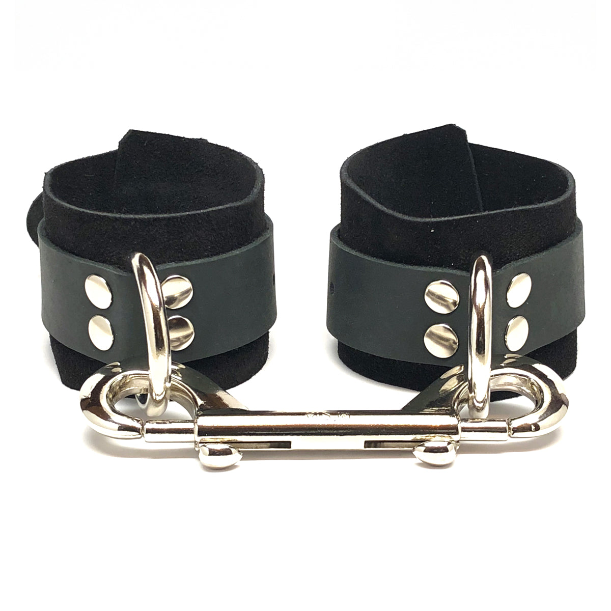 For bondage play that&rsquo;s rough on the outside and soft on the inside, nothing works better than these handmade, suede-lined, leather wrist & ankle cuffs.